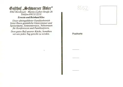 AK / Ansichtskarte  Hersbruck Gasthof Schwarzer Adler Altstadt Fachwerkhaeuser