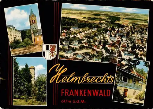 AK / Ansichtskarte 73940579 Helmbrechts_Oberfranken Luftaufnahme Kirche Turm