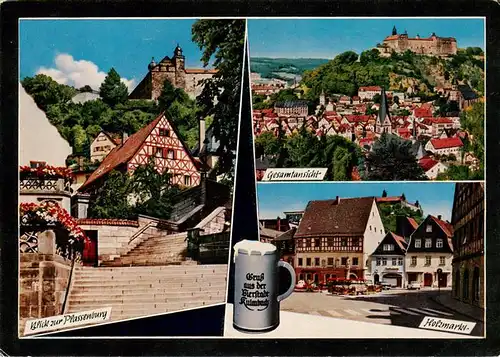 AK / Ansichtskarte 73940582 Kulmbach Panorama mit Plassenburg Holzmarkt Altstadt