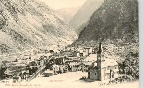 AK / Ansichtskarte  Goeschenen_Goeschenen_UR Panorama mit Kirche
