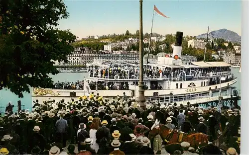 AK / Ansichtskarte  Luzern__LU Vierwaldstaettersee Gesellschaftsfahrten auf Salon Dampfer Gallia
