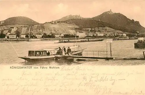 AK / Ansichtskarte  Koenigswinter_Rhein An der Faehre Mehlem