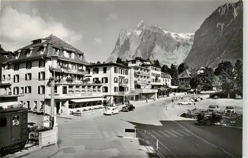 AK / Ansichtskarte  Grindelwald_BE mit Wetterhorn Hotel Weisses Kreuz und Post