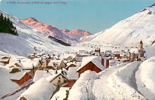AK / Ansichtskarte  Andermatt_UR mit der Furka