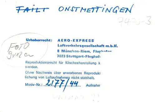 AK / Ansichtskarte  Onstmettingen Fliegeraufnahme