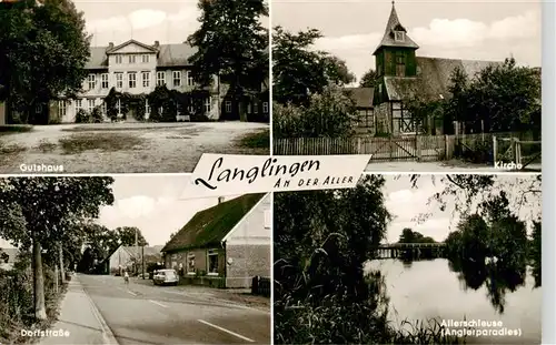 AK / Ansichtskarte  Langlingen Gutshaus Kirche Dorfstrasse Allerschleuse