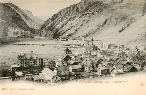 AK / Ansichtskarte  Andermatt_UR Panorama mit Urnerloch