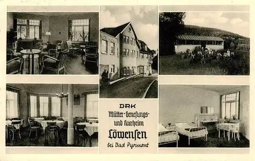 AK / Ansichtskarte  Bad_Pyrmont_Niedersachsen DRK Muettergenesungs und Kurheim Loewensen Gastraeume Schlafraum