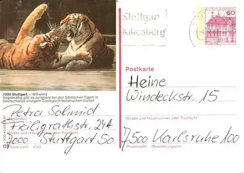 AK / Ansichtskarte 73940880 Tiger__Tigre-- Stuttgart Wilhelma Zoo