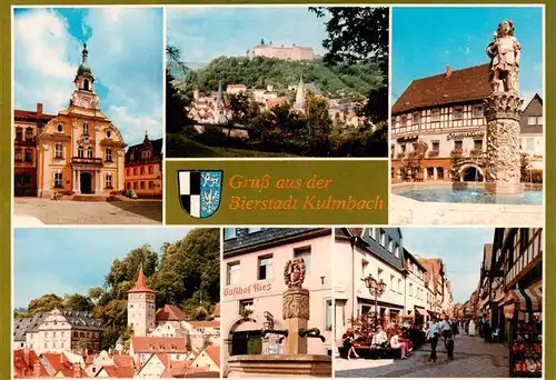 AK / Ansichtskarte  Kulmbach Rathaus Schloss Brunnen Orspartie Gasthof Ries