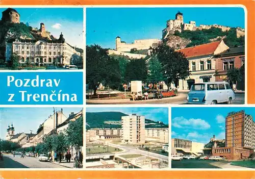 AK / Ansichtskarte 73940890 Trencin_Trentschinteplitz_SK Hotel Tatra Trenicianske hrad Mierove namestie Nova vystavba Hotel Laugaricio