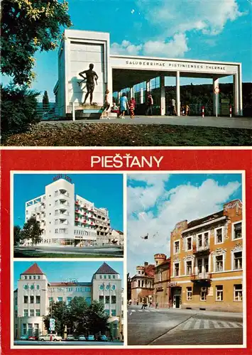 AK / Ansichtskarte 73940904 Piestany_Pistian_Poestyen_SK Portal Kolonadoveho mostu Hotely Eden Lipa a Victoria Regia