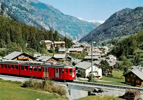 AK / Ansichtskarte  St-Niklaus_St-Nicolas_VS mit Brig Visp Zermatt Bahn