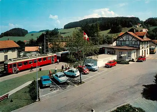 AK / Ansichtskarte  Heiden_AR Bahnhof mit Rorschach Heiden Bergbahn