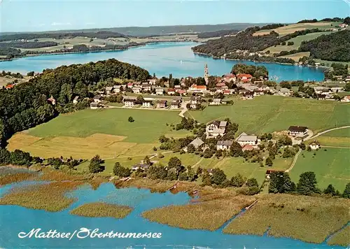 AK / Ansichtskarte 73940957 Mattsee_Salzburg_AT Fliegeraufnahme mit Obertrumersee