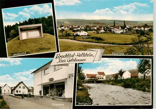 AK / Ansichtskarte 73940992 Hellstein Waldpartie Panorama Ortspartie Bachpartie