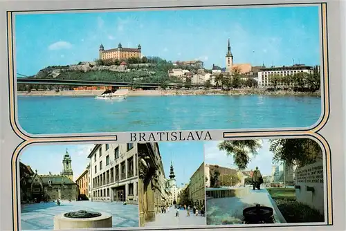 AK / Ansichtskarte  Bratislava_Pressburg_Pozsony_SK Petrzalky na Dunaj a hrad Primacialne namestie radnice Michalska ulica Pamatnik SNP
