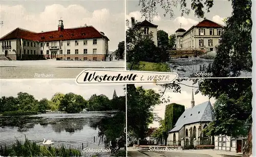 AK / Ansichtskarte 73941106 Westerholt_Westfalen Rathaus Schloss Schlossteich Schlosskapelle