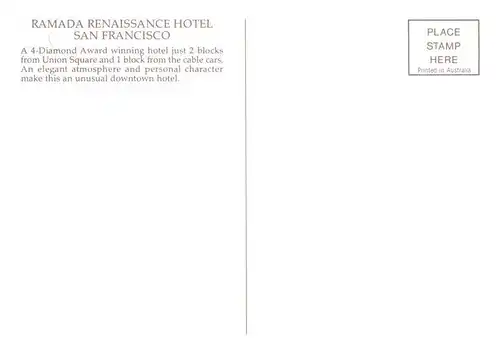 AK / Ansichtskarte 73941121 San_Francisco_California_USA Ramada Renaissance Hotel