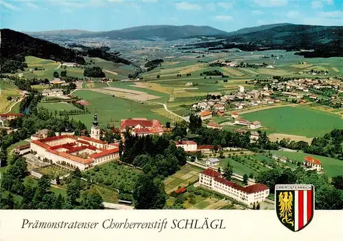 AK / Ansichtskarte  Schlaegl_Oberoesterreich_AT Fliegeraufnahme mit Praemonstratenser Chorherrenstift