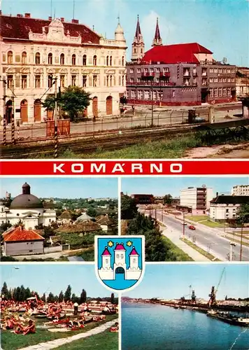 AK / Ansichtskarte  Komarno_Komarom_Slovakia Stadtzentrum Teilansichten Hafen