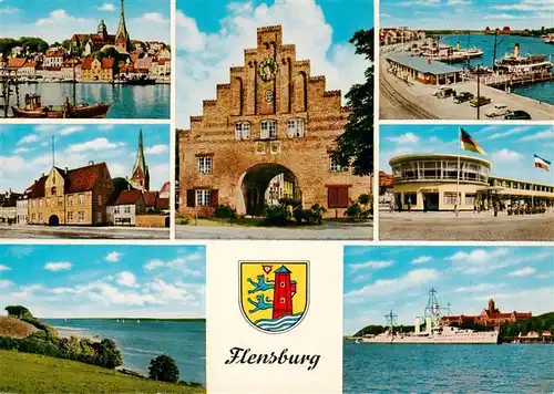 AK / Ansichtskarte  Flensburg__Schleswig-Holstein Teilansichten Hafen Panorama