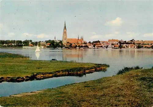 AK / Ansichtskarte  Schleswig_Schlei_Erfde Blick von Haddeby ueber die Schlei auf Stadt und Dom