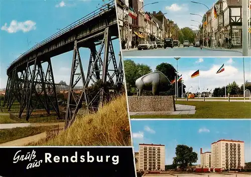 AK / Ansichtskarte  Rendsburg Bruecke Stadtansichten Plastik Hochhaeuser