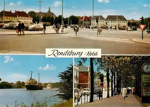 AK / Ansichtskarte  Rendsburg Paradeplatz Nord-Ostsee-Kanal Dampfer Jungfernstieg