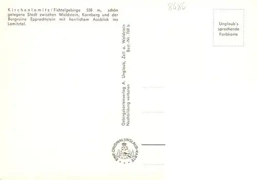 AK / Ansichtskarte  Kirchenlamitz Kornburgturm Lamitzbrunnen Stadtteich Panorama Epprechtstein