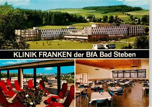 AK / Ansichtskarte 73941282 Bad_Steben Klinik Franken der BfA Speisesaal Terrasse