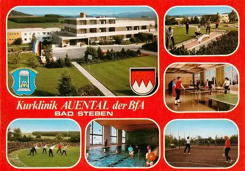 AK / Ansichtskarte  Bad_Steben Kurklinik Auental der BfA Sportgymnastik Minigolf Tischtennis Tennis Hallenbad