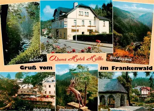 AK / Ansichtskarte 73941298 Hoelle_Bad_Steben_Hoellental Adams Hotel Landschaftspanorama Frankenwald Teufelsteg Hirschensprung Wasserhaus