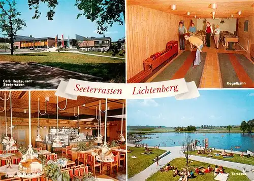 AK / Ansichtskarte  Lichtenberg_Oberfranken Café Restaurant Seeterrassen Kegelbahn