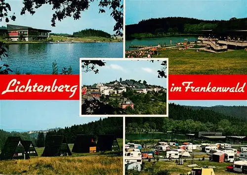AK / Ansichtskarte 73941316 Lichtenberg_Oberfranken Campingplatz Bungalowsiedlung Badestrand am See Frankenwald