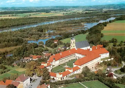 AK / Ansichtskarte  Reichersberg_Inn_Oberoesterreich_AT Fliegeraufnahme mit Augustiner Chorherrenstift