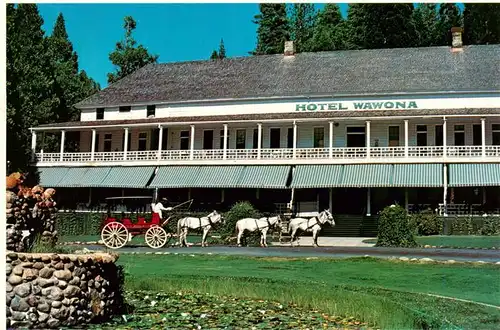 AK / Ansichtskarte  Yosemite_Valley_Yosemite-National_Park_California_USA Hotel Wawona Pferdekutsche