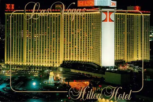 AK / Ansichtskarte 73941395 Las_Vegas_Nevada Hilton Hotel bei Nacht
