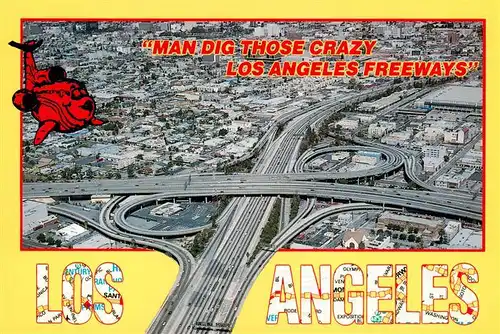 AK / Ansichtskarte  Los_Angeles_California_USA Man Dig Those Crazy Los Angeles Freeways Aerial view