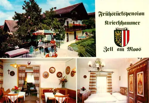 AK / Ansichtskarte 73941407 Zell_Moos_Mondsee_Oberoesterreich_AT Fruehstueckspension Kriechhammer Gaststube Zimmer