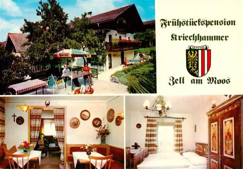 AK / Ansichtskarte  Zell_Moos_Mondsee_Oberoesterreich_AT Fruehstueckspension Kriechhammer Gaststube Zimmer