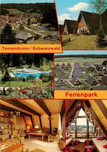 AK / Ansichtskarte 73941447 Tennenbronn Panorama Ferienpark Schwimmbad Bungalows