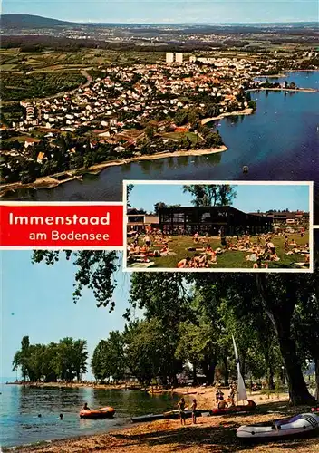 AK / Ansichtskarte  Immenstaad_Bodensee Fliegeraufnahme Liegewiese Strandpartie