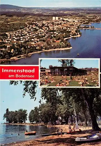 AK / Ansichtskarte  Immenstaad_Bodensee Fliegeraufnahme Liegewiese Strandpartie