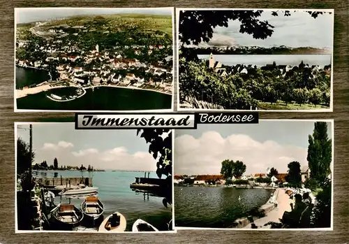 AK / Ansichtskarte  Immenstaad_Bodensee Fliegeraufnahme Panorama Bootsliegeplatz Anlagestelle