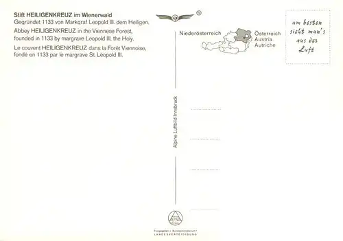 AK / Ansichtskarte  Heiligenkreuz_Kloster_Niederoesterreich_AT Fliegeraufnahme mit Stift Heiligenkreuz