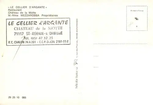 AK / Ansichtskarte  St-Berain-sur-Dheune_71_Saone-et-Loire Le Cellier dArgante Chateau de la Motte