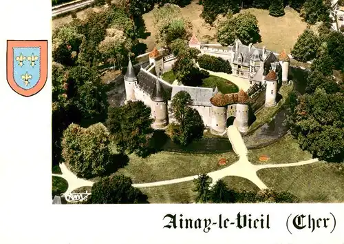 AK / Ansichtskarte  Ainay-le-Vieil_18_Cher Le Chateau Vue aerienne