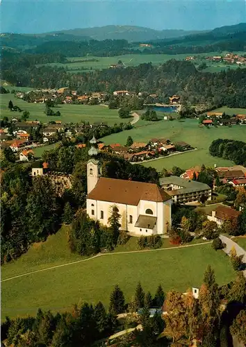 AK / Ansichtskarte  Ruhpolding Fliegeraufnahme mit Pfarrkirche St Georg