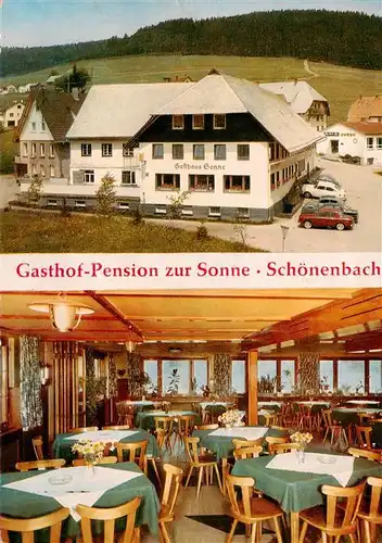 AK / Ansichtskarte  Schoenenbach_Furtwangen Gasthof Pension zur Sonne Gastraum